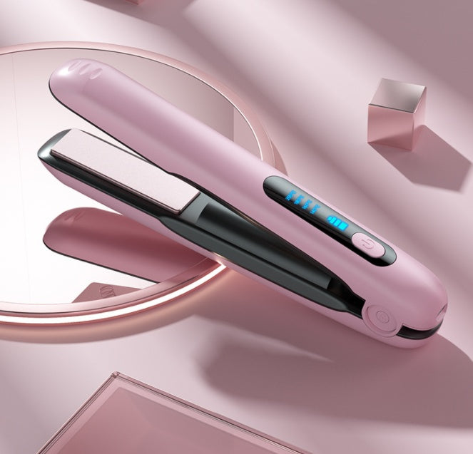 Wireless Hair Straightener Flat Iron Mini 2 IN 1 Roller USB 5000mAh Max 200 Degree Portable Cordless Curler 4 Levels Dry And Wet Uses Wireless Hair Straightener Flat Iron Mini 2 IN 1 Roller USB 5000mAh Max 200 Degree Portable Cordless Curler 4 Levels Dry And Wet Uses